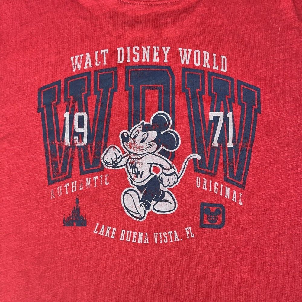 Disney Parks Walt Disney World Long Sleeve Red T Shirt Mens L